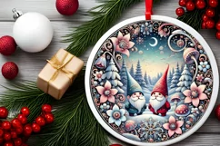 Round Christmas Ornament Sublimation|Clipart Product Image 1