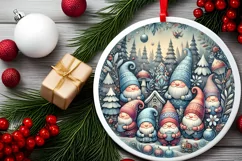 Round Christmas Ornament Sublimation|Clipart Product Image 1