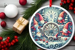 Round Christmas Ornament Sublimation|Clipart Product Image 1