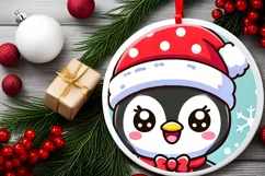 Round Christmas Ornament Sublimation|Clipart Product Image 1