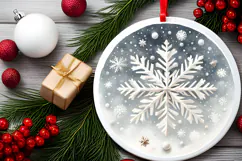 Round Christmass Ornament PNG Product Image 2