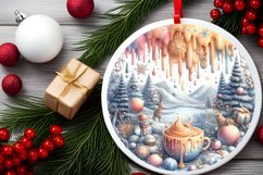 Round Christmas Ornament Sublimation|Clipart Product Image 2