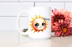 Watercolor Expressive Sun with Big Eyes PNG Product Image 2