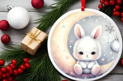 Pastel Baby Bunny Moon Winter Sublimation PNG Product Image 2