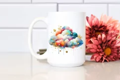 Colorful Watercolor Cloud Small Golden Foil Product Image 2