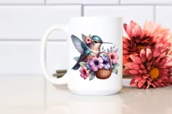 Watercolor Boho Baby Hummingbird Clipart Product Image 2