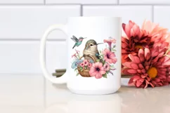 Watercolor Boho Baby Hummingbird Clipart Product Image 2