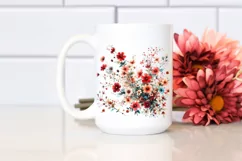 Simple Vintage Red Flowers PNG Product Image 2
