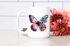 Vibrant Retro Flower Butterfly Clipart Product Image 2
