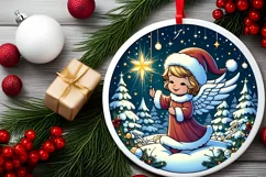 Round Christmas Ornament Sublimation|Clipart Product Image 1