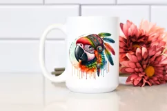 Boho Parrot Portrait Watercolor Clipart Product Image 2