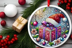 Round Christmas Ornament Sublimation|Clipart Product Image 1
