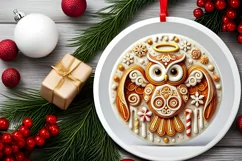 Round Christmas Ornament Sublimation|Clipart Product Image 1