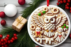 Round Christmas Ornament Sublimation|Clipart Product Image 1