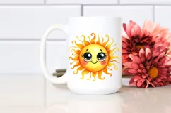 Watercolor Funny Expressive Sun PNG Product Image 2