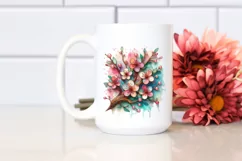 Vibrant Pastel Cherry Blossom Stained PNG Product Image 2