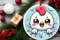 Round Christmas Ornament Sublimation|Clipart Product Image 2