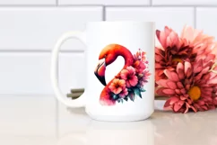 Vibrant Retro Flower Flamingo Clipart Product Image 2