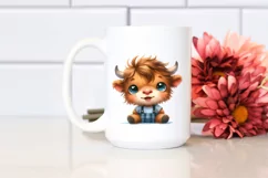 Funny Expressive Highland Cow, Transparent PNG Product Image 2