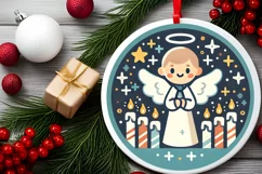 Round Christmas Ornament Sublimation|Clipart Product Image 1