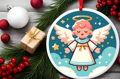 Round Christmas Ornament Sublimation|Clipart Product Image 1
