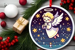 Round Christmas Ornament Sublimation|Clipart Product Image 1