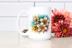 Stained Narcissus Watercolor Splash | Sublimation | Clipart Product Image 2