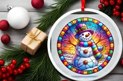 Round Christmas Ornament Sublimation|Clipart Product Image 1