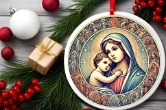 Round Christmas Ornament Sublimation|Clipart Product Image 2