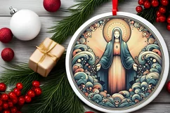 Round Christmas Ornament Sublimation|Clipart Product Image 2