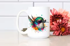 Artistic Style Hummingbird Clipart with Quirky Colors Product Image 2