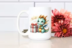 Cute Christmas Dragon Gift Box PNG Product Image 2