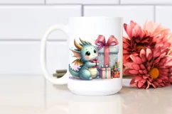 Cute Christmas Dragon Gift Box PNG Product Image 2