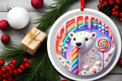 Round Christmas Ornament Sublimation|Clipart Product Image 1