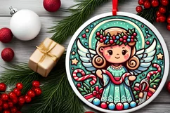 Round Christmas Ornament Sublimation|Clipart Product Image 2