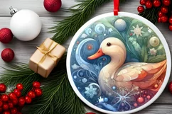 Round Christmas Ornament Sublimation|Clipart Product Image 2