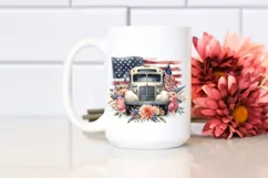 Watercolor Vintage Bus Flag Clipart Product Image 2