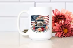 Watercolor Vintage Bus Flag Clipart Product Image 2