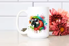 Colorful Vibrant Quirky Flower Parrot | Clipart Product Image 2