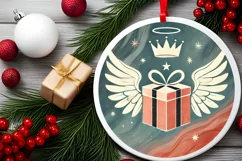 Round Christmas Ornament Sublimation|Clipart Product Image 1