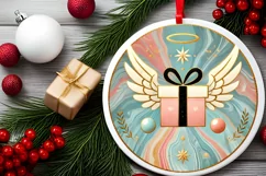Round Christmas Ornament Sublimation|Clipart Product Image 1