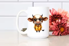 Colorful Baby Cow with es Clipart Product Image 2