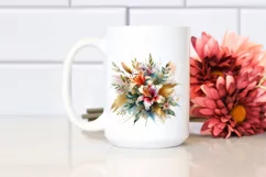 Colorful Abstract Bouquet | Golden Foil | Clipart Product Image 2