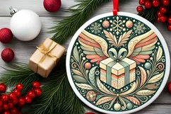 Round Christmas Ornament Sublimation|Clipart Product Image 1