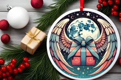 Round Christmas Ornament Sublimation|Clipart Product Image 1