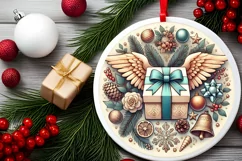 Round Christmas Ornament Sublimation|Clipart Product Image 1