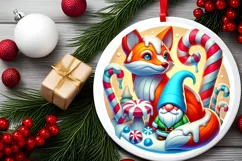 Round Christmas Ornament Sublimation|Clipart Product Image 1