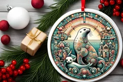 Round Christmas Ornament Sublimation|Clipart Product Image 2
