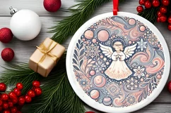 Round Christmas Ornament Sublimation|Clipart Product Image 1