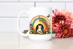 Cat House with Rainbow Watercolor | Sublimation | Clipart Product Image 2